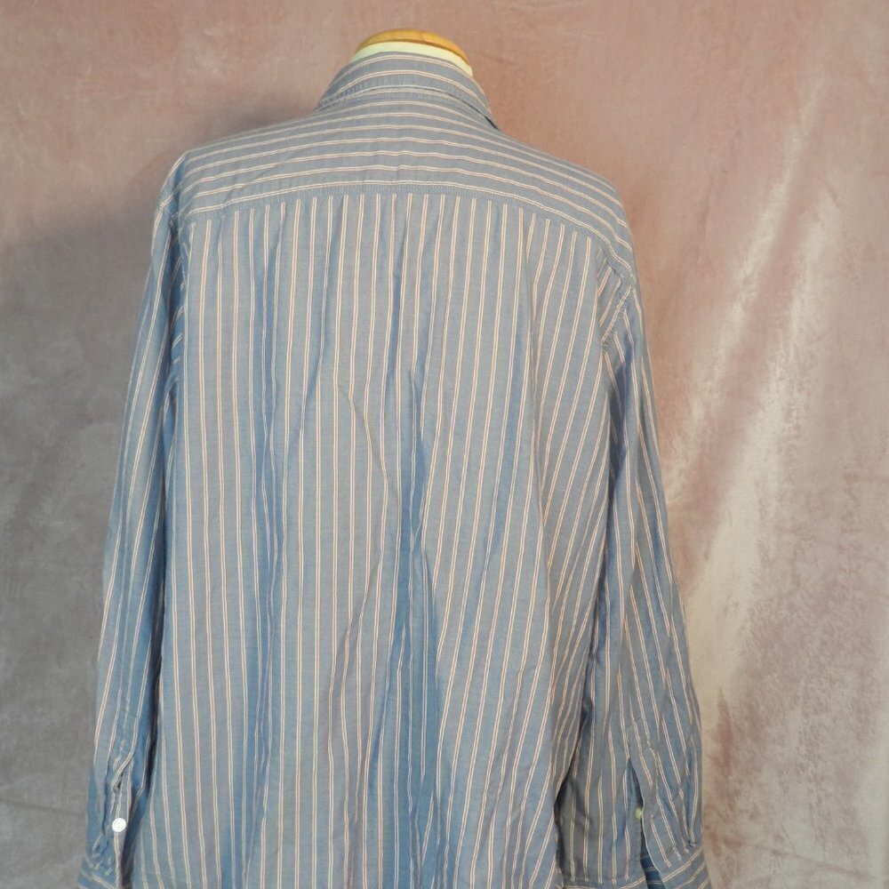 Lauren Ralph Lauren Womens Blue Pink Stripped Button Down Collar Shirt Size 1X - Picture 3 of 6